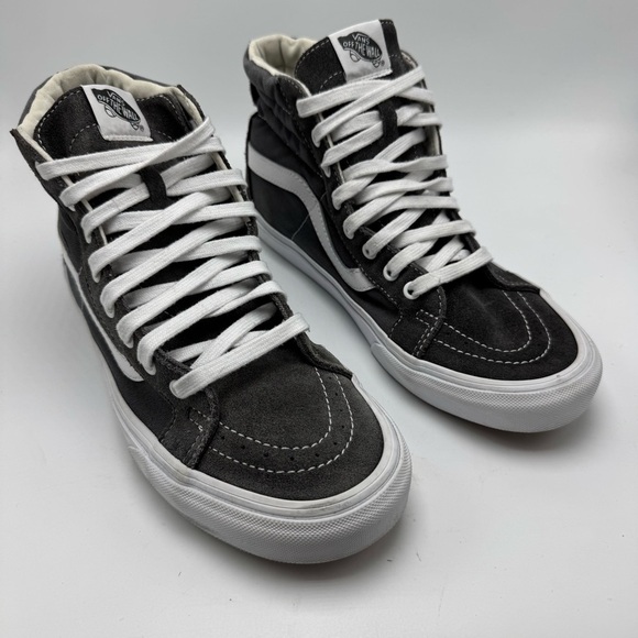 Vans UA Sk8-HI Gray SUEDE Leather Sneaker Mens Size 10 High Top Skate Shoe - Picture 2 of 9